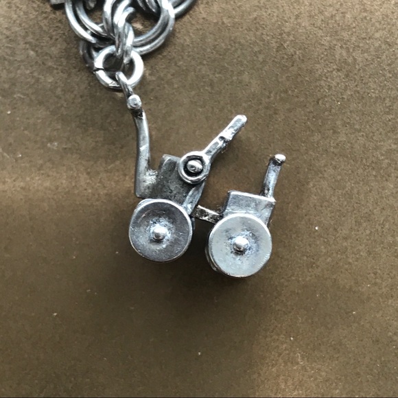 VINTAGE Charm Bracelet Kinetic Sterling Silver MOVING! dog show horse - Picture 9 of 10